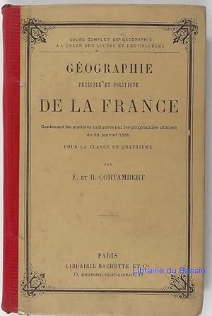 Imagen del vendedor de Gographie physique et politique de la France a la venta por Librairie du Bassin