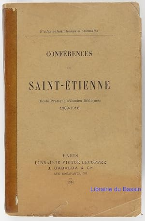 Seller image for Confrences de Saint-Etienne (1909-1910) for sale by Librairie du Bassin