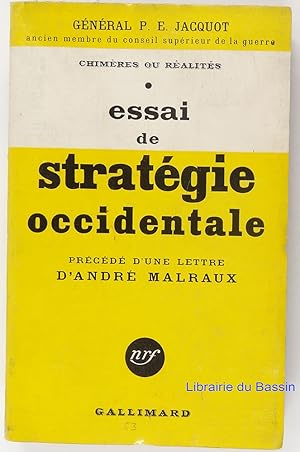 Image du vendeur pour Essai de stratgie occidentale mis en vente par Librairie du Bassin