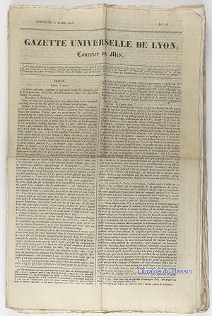Gazette Universelle de Lyon Courrier du Midi Dimanche 5 mars 1826 N°18