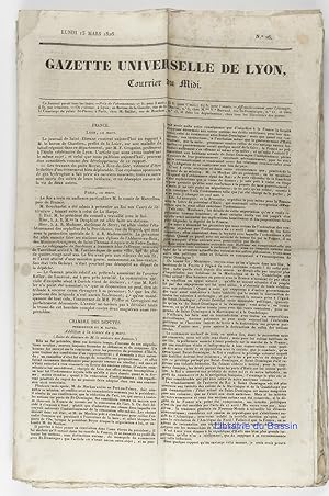 Gazette Universelle de Lyon Courrier du Midi Lundi 13 mars 1826 N°26