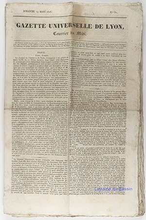 Gazette Universelle de Lyon Courrier du Midi Dimanche 19 mars 1826 N°32
