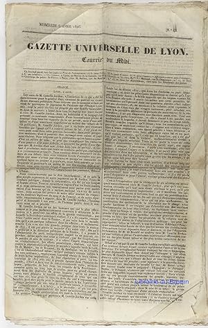 Gazette Universelle de Lyon Courrier du Midi Mercredi 5 avril 1826 N°48
