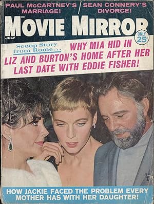 Seller image for Movie Mirror, Vol. 10, No. 9 (July 1966): Elizabeth Taylor, Richard Burton, Mia Farrow, Paul McCartney, Jane Asher, Sean Connery, Jacqueline Jackie Kennedy, Elizabeth Hartman, Michael Caine, Joey Heatherton, Pat Morrow, Chris Connelly, Joan Crawford . for sale by Katsumi-san Co.