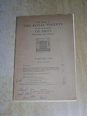 Seller image for The Journal Of The Royal Society For The Encouragement Of Arts February 1966 for sale by Neo Books