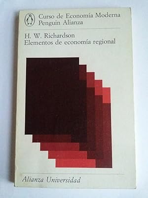 Imagen del vendedor de Elementos de economia regional a la venta por Libros Ambig