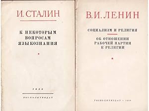 Broschürensammlung "Stalin/Lenin in russischer Sprache". 6 Titel. 1.) I. Stalin: Otnositelno mark...