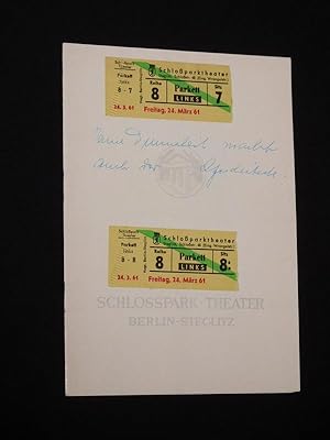 Seller image for Programmheft 91 Schlopark-Theater Berlin 1960/61. EINE DUMMHEIT MACHT AUCH DER GESCHEITESTE von Ostrowskij. Insz.: Walter Henn, Bhnenbilder/ Kostme: H. W. Lenneweit, techn. Ltg.: Franz Gehrke. Mit Rolf Henniger, Berta Drews, Eduard Wandrey, Gisela Uhlen, Arthur Schrder, Walther Bechmann, Georg Vlkel for sale by Fast alles Theater! Antiquariat fr die darstellenden Knste