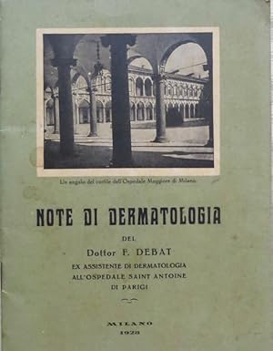 Immagine del venditore per Note di dermatologia. venduto da Studio Bibliografico Adige