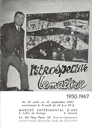 Seller image for Catalogue de l'exposition : Retrospective Lematre, 1950-1967. for sale by Librairie Les Autodidactes - Aichelbaum