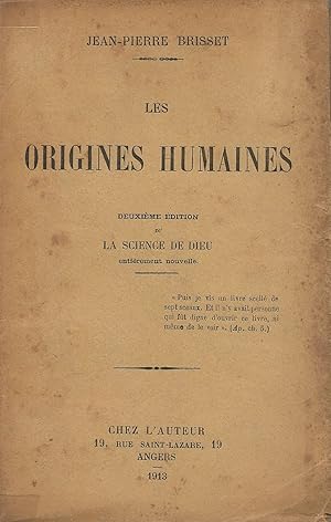 Les origines humaines.