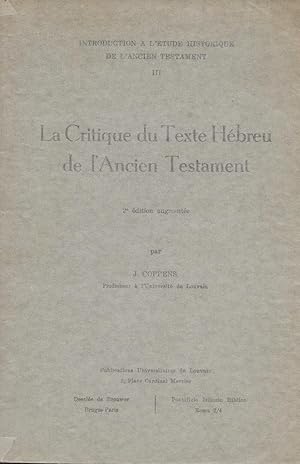 La Critique du Texte Hébreu de l'Ancien Testament.