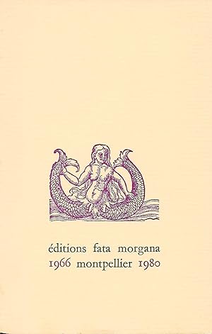 Catalogue des Editions Fata Morgana, 1966-1980.