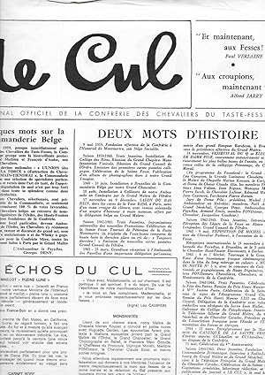 LE CUL. Journal officiel de la Confrérie des Chevaliers du Taste-Fesses. Rédaction : B. Salmon.