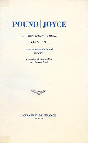 Seller image for Lettres d'Ezra Pound  James Joyce. for sale by Librairie Les Autodidactes - Aichelbaum