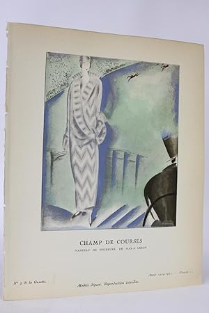 Champ de courses. Manteau de fourrure de Max-a. Leroy (pl.23, La Gazette du Bon ton, 1924-1925 n°3)