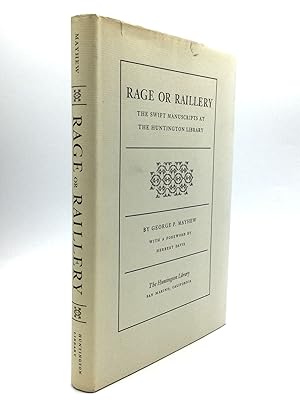 Seller image for RAGE OR RAILLERY: The Swift Manuscripts at The Huntington Library for sale by johnson rare books & archives, ABAA