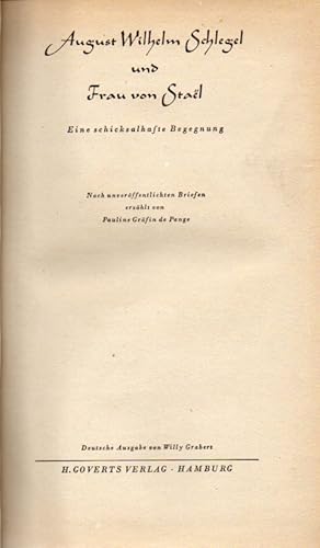 Image du vendeur pour August Wilhelm Schlegel und Frau von Stael mis en vente par Clivia Mueller