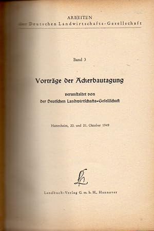 Bild des Verkufers fr Vortrge der Ackerbautagung Hattenheim, 20.und 21.Oktober 1949 zum Verkauf von Clivia Mueller