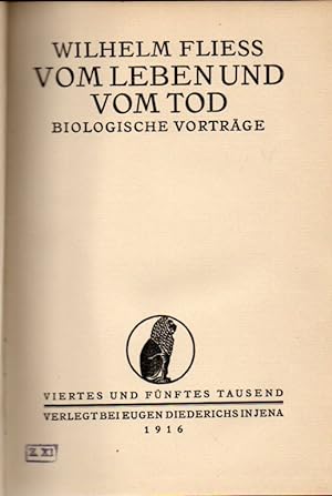 Seller image for Vom Leben und vom Tod.Biologische Vortrge for sale by Clivia Mueller