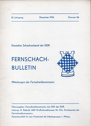 Fernschach-Bulletin 12.Jahrgang 1978 Heft Nr.84 (1 Heft)