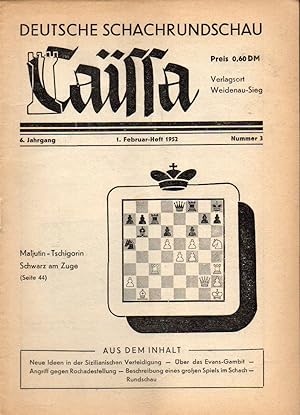Caissa Deutsche Schachrundschau 6.Jahrgang 1952 Hefte 3-12,14-23