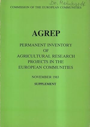 Bild des Verkufers fr AGREP(Permanent Inventory of agricultural Research projects in the eur zum Verkauf von Clivia Mueller