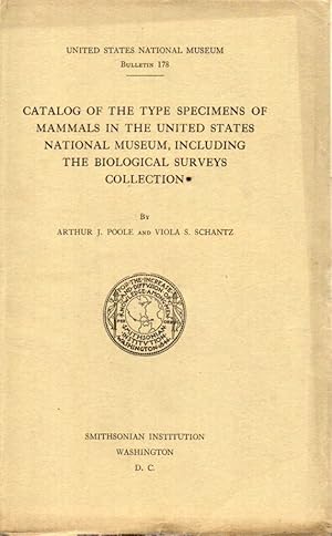 Image du vendeur pour Catalog of the type specimens of mammals in the united states national mis en vente par Clivia Mueller