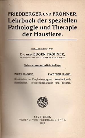 Imagen del vendedor de Lehrbuch der speziellen Pathologie und Therapie der Haustiere. 2.Bd. a la venta por Clivia Mueller