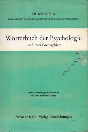 Imagen del vendedor de Wrterbuch der Psychologie und ihrer Grenzgebiete a la venta por Clivia Mueller