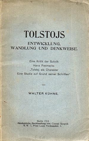 Imagen del vendedor de Tolstojs Entwicklung, Wandlung und Denkweise a la venta por Clivia Mueller