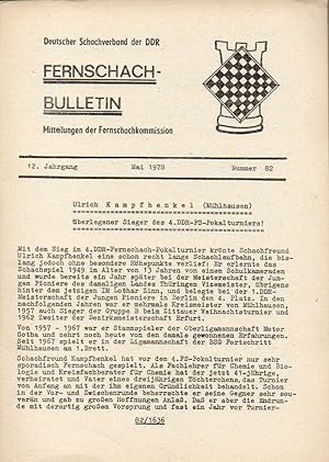 Fernschach-Bulletin 12.Jahrgang 1978 Hefte Nr.81 und 82 (2 Hefte)