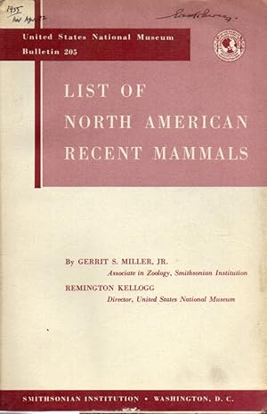 Bild des Verkufers fr List of North American Recent Mammals zum Verkauf von Clivia Mueller