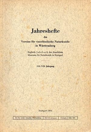 Seller image for des Vereins f.vaterlnd.Naturkunde in Wrtt.118/119.Jahrg.1964.495 S.m for sale by Clivia Mueller