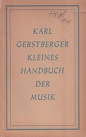 Bild des Verkufers fr Kleines Handbuch der Musik zum Verkauf von Clivia Mueller