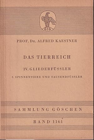 Image du vendeur pour Das Tierreich(IV.Gliederfssler) mis en vente par Clivia Mueller