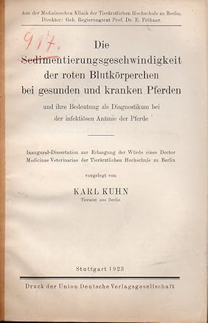 Bild des Verkufers fr Die Sedimentierungsgeschwindigkeit der roten Blutkrperchen bei gesund zum Verkauf von Clivia Mueller