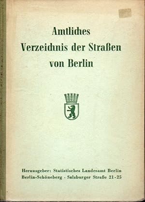 Bild des Verkufers fr Amtliches Verzeichnis der Straen von Berlin.Stand Januar 1952 zum Verkauf von Clivia Mueller