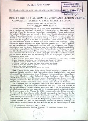 Immagine del venditore per Zur Frage der allgemeinverstndlichen geographischen Gebeitsdarstellung: Ergebnisse einer Enqute; venduto da books4less (Versandantiquariat Petra Gros GmbH & Co. KG)