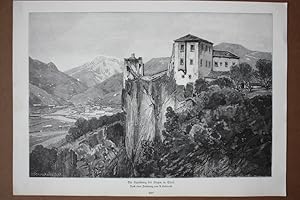 Die Haselburg bei Bozen in Tirol, Holzstich um 1890 nach einer Zeichnung von A. Lutteroth, Blattg...