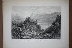 Ruins of the Brunnenburg near Meran South Tyrol, Stahlstich um 1880 von T. Heawood nach E.T. Comp...