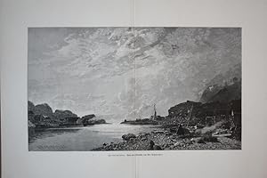 In den Lofoten, Holzstich um 1890 nach dem Gemälde von Ad. Schweitzer, Blattgröße: 25 x 32,5 cm, ...