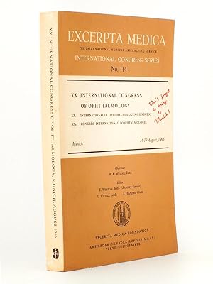 Seller image for XX International Congress of Ophtalmology, Munich 14-19 August 1966 ( Excerpta Medica , International Congress Series N 114 : Abstracts of reports and free communications ) for sale by Librairie du Cardinal