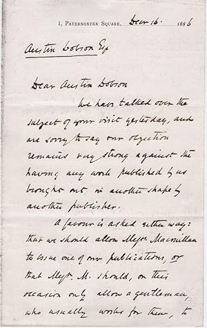 First page of letter to Austin Dobson