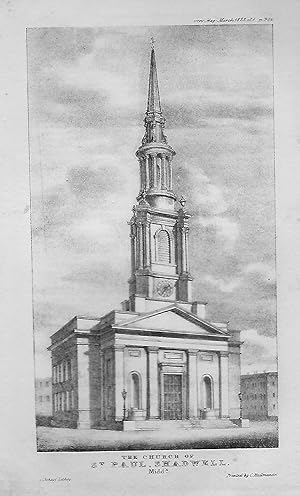 Bild des Verkufers fr The Church of St. Paul, Shadwell, Middlesex - an Original Engraving zum Verkauf von K Books Ltd ABA ILAB