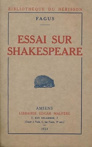 Imagen del vendedor de Essai sur Shakespeare a la venta por LIBRAIRIE GIL-ARTGIL SARL