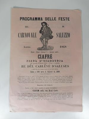 Programma delle feste del carnovale di Saluzzo. Anno 1968. Bom!. Bom!!. Ciafre' fieul d'Giandouja.