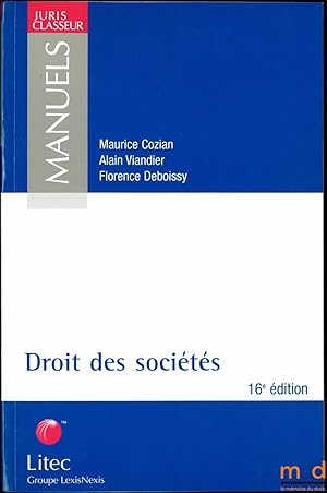 Bild des Verkufers fr DROIT DES SOCITS, 16med. zum Verkauf von La Memoire du Droit