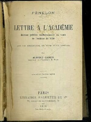 Imagen del vendedor de LETTRE A L'ACADEMIE a la venta por Le-Livre