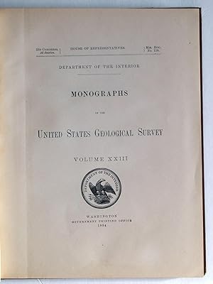 GEOLOGY OF THE GREEN MOUNTAINS OF MASSACHUSETTS Monographs of the United States Geological Survey...